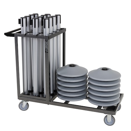 Us Weight Statesman Stanchion Cart Kit, Silver Premium Steel U2509SLVR12